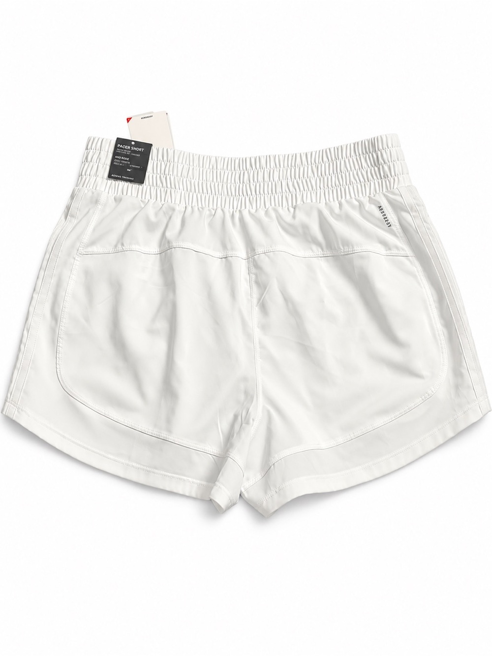 adidas White Athletic 3-Stripe Women's Running Shorts - Picture 2 of 3